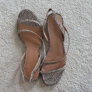 Madewell Black-and-White Dalmatian Print Slingback Sandals